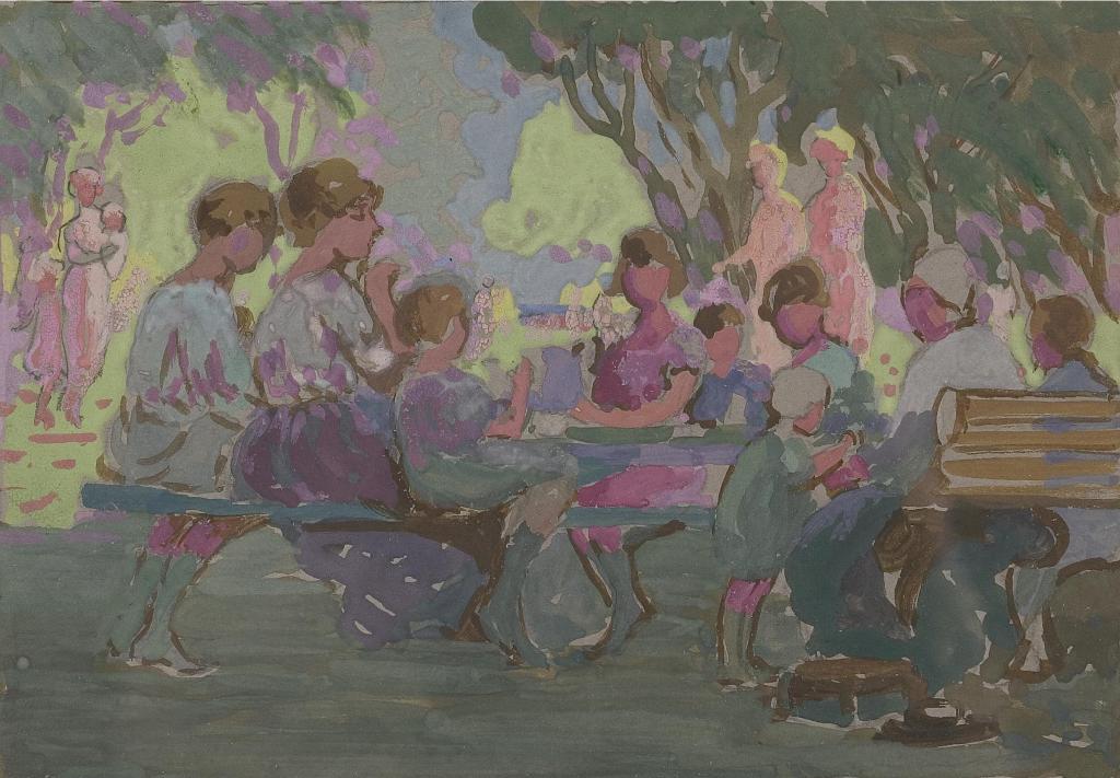 Emily Louise (Orr) Elliott (1867-1952) - Celebration On The Green (Three Works)