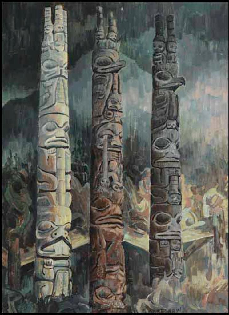 Nell Marion Bradshaw (1904-1997) - Three Haida Poles