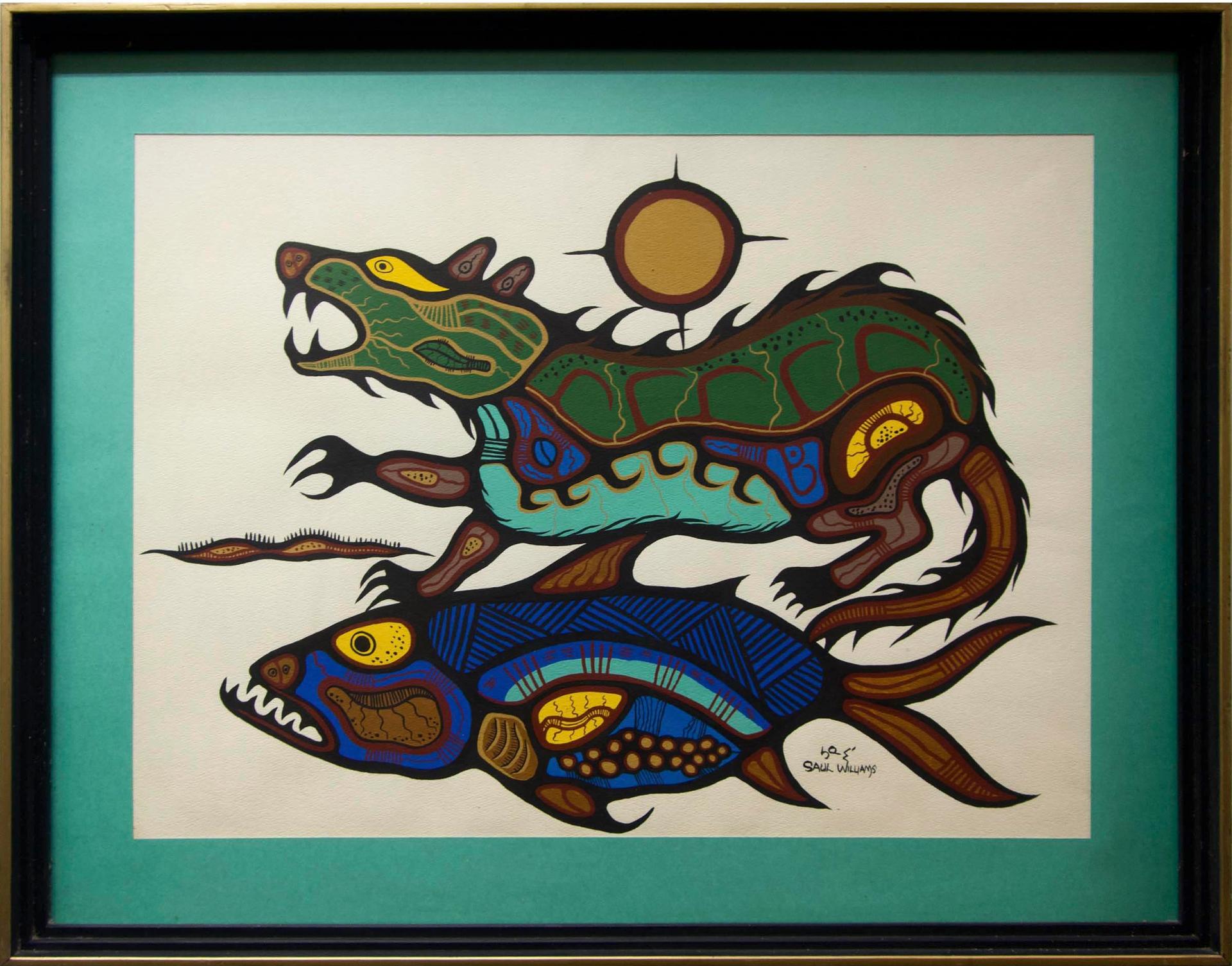 Saul Williams (1954) - Untitled (Wolf & Fish)