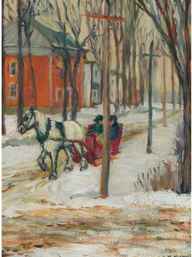 Kathleen Moir Morris (1893-1986) - Horse And Sleigh On A Winter Street