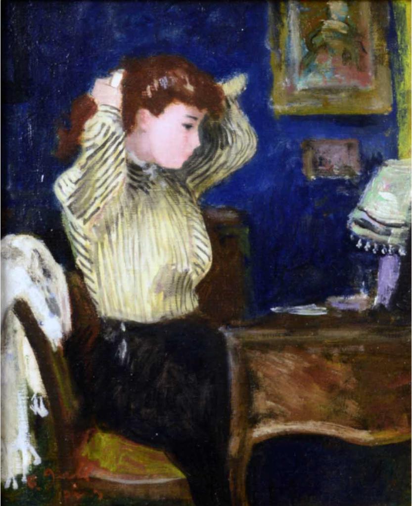 François Gall (1912-1987) - Young woman at her dressing table