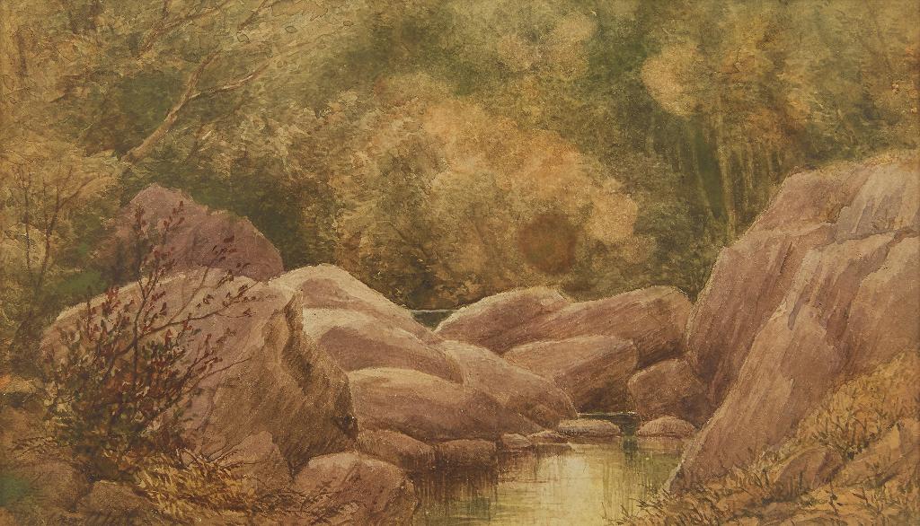 George Harlow White (1817-1888) - Rock with Stream