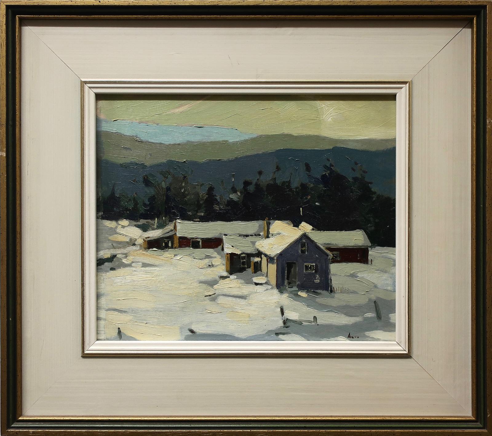 Arto Yuzbasiyan (1948) - Farmhouses In Winter (Thunder Bay)