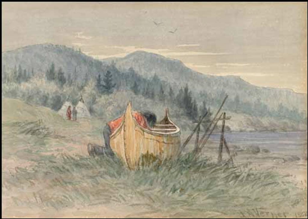 Frederick Arthur Verner (1836-1928) - Indian and Canoe
