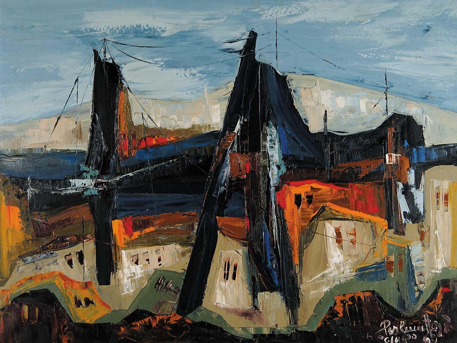 Zoltan Perlmutter (1922-2002) - Untitled - Abstract Townscape
