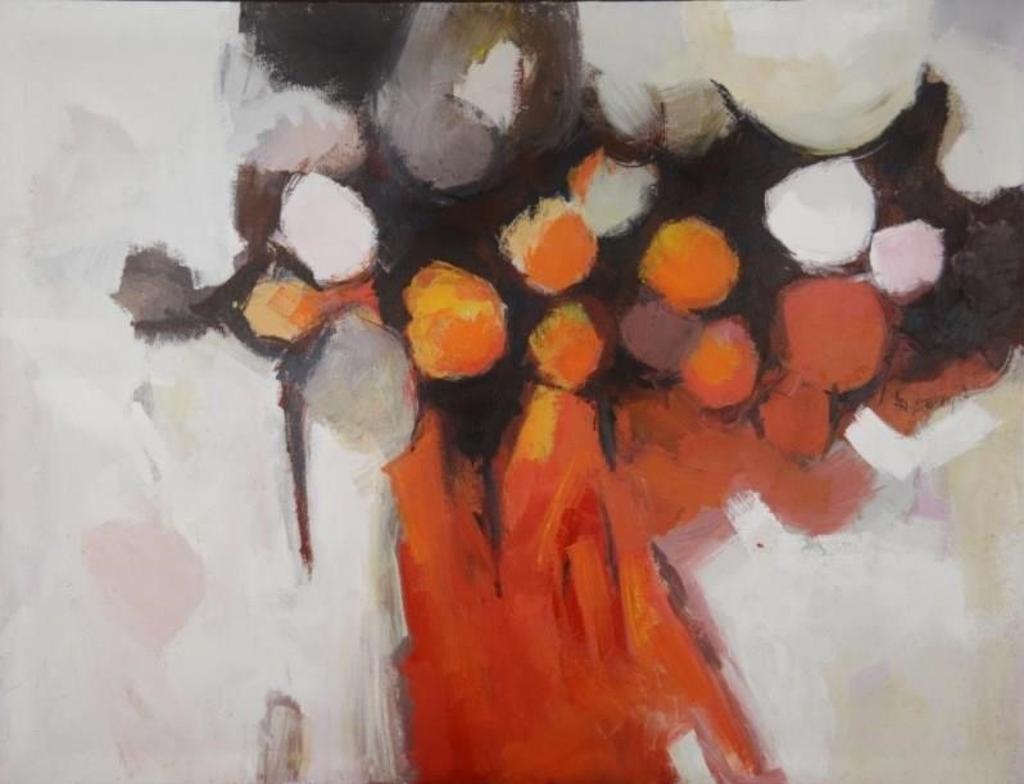 Geoffrey David Armstrong (1928-2018) - Abstract in orange and white