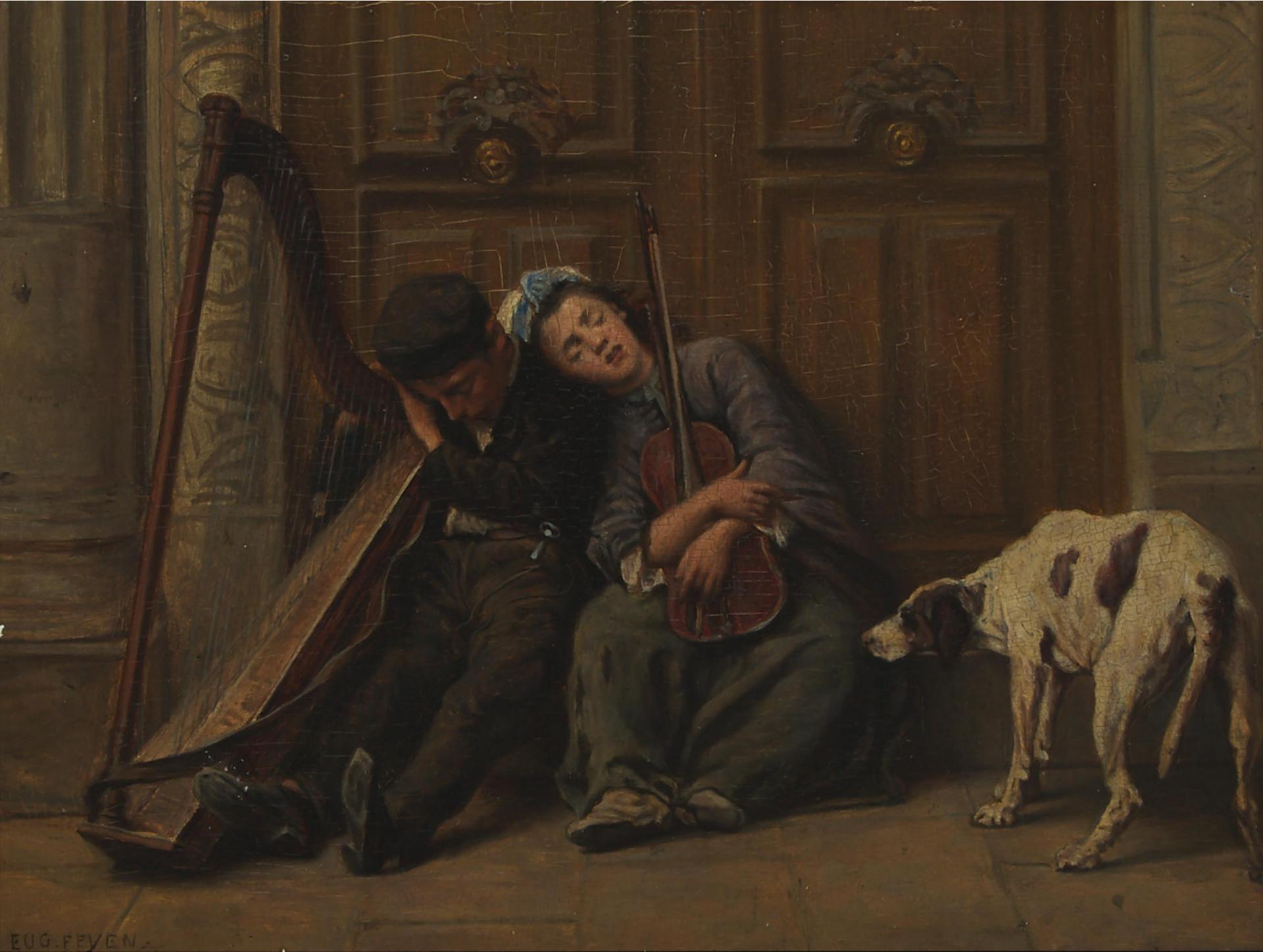 Jacques Eugène Feyen (1815-1908) - Sleeping Street Musicians
