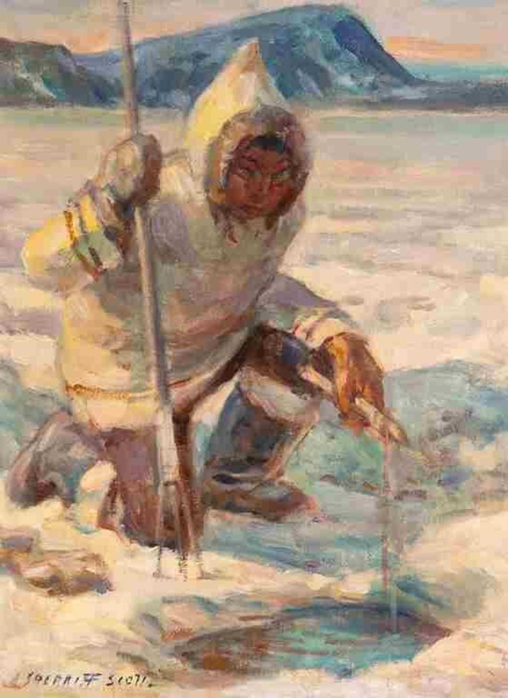 Adam Sherriff Scott (1887-1980) - Ice fisherman