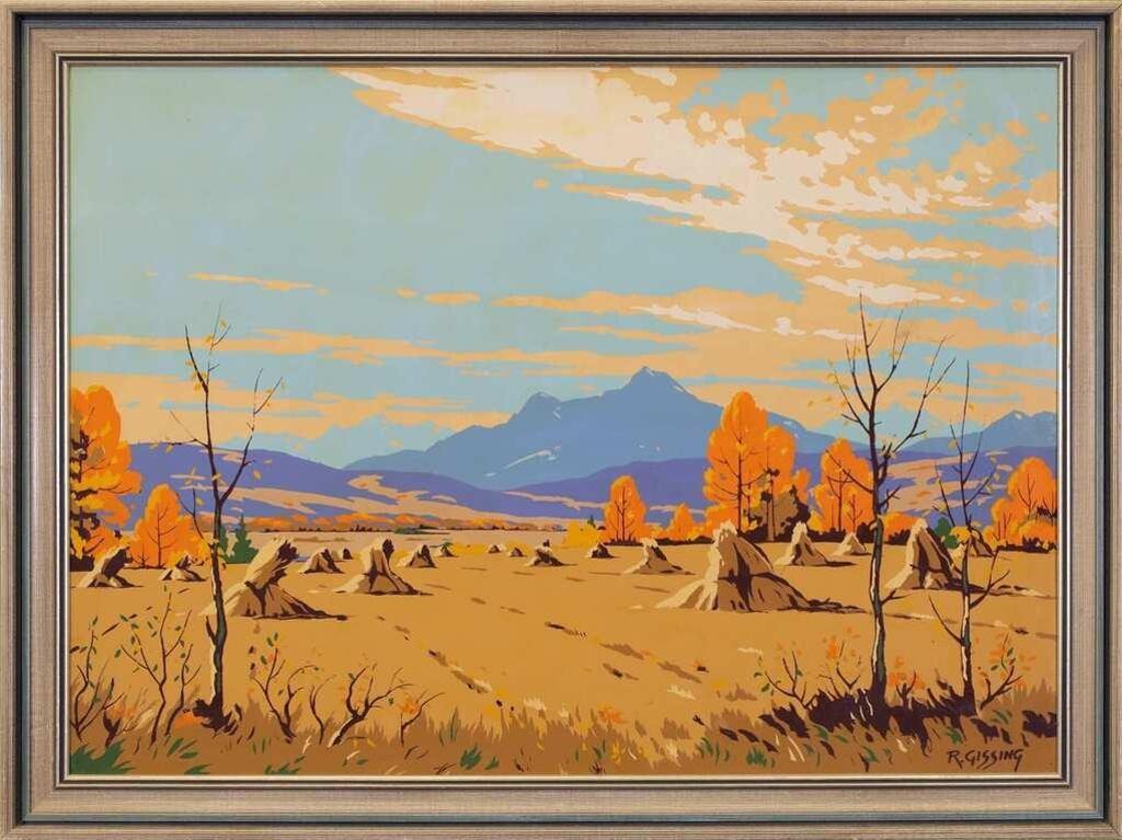 Roland Gissing (1895-1967) - Untitled, Foothills Harvest Scene