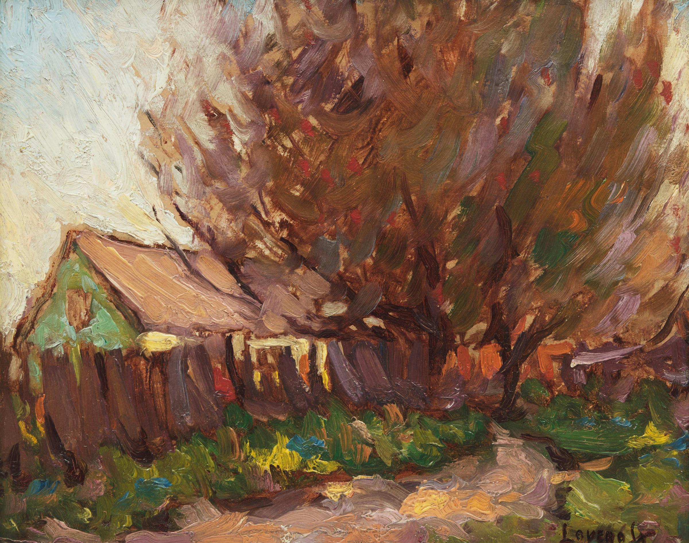 Frederick Nicholas Loveroff (1894-1960) - Cabin and Tree