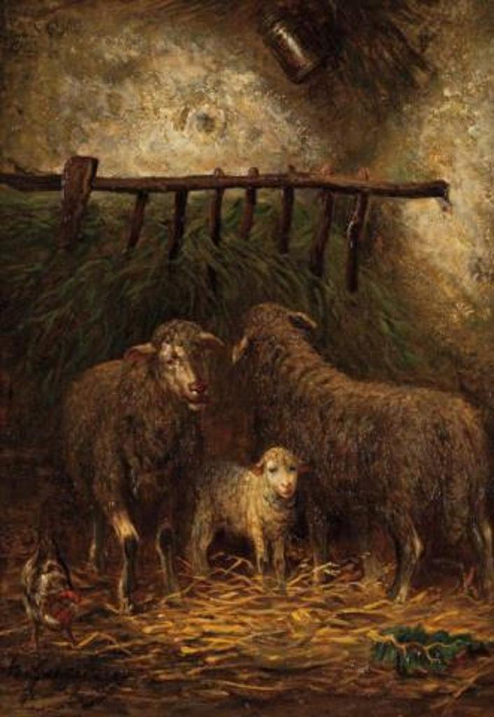 Charles Émile Jacque (1813-1894) - Sheep in a Manger