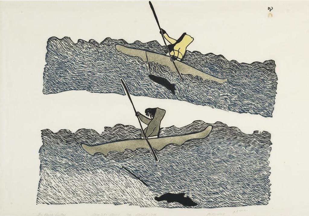 Pitseolak Ashoona (1904-1983) - The Kayak Hunters