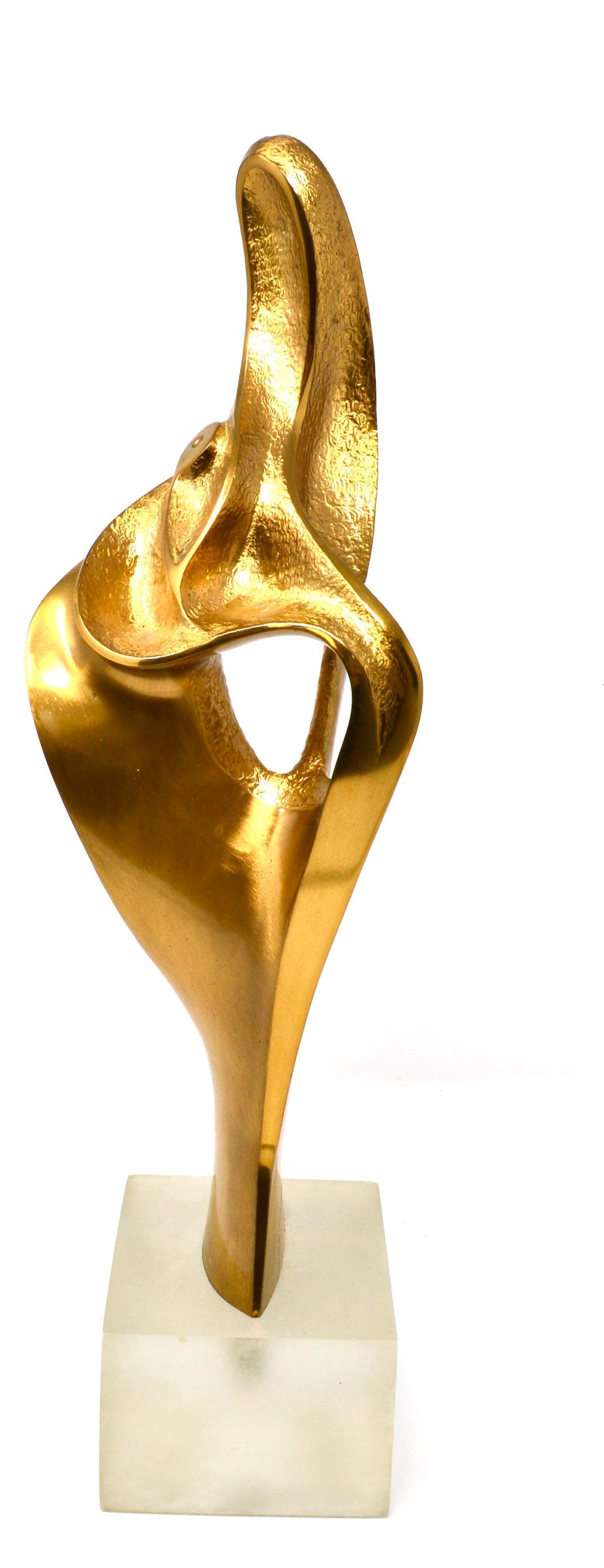 Sato Shokichi - Sculpture en bronze poli sur une base acrylique, signée et datée '75, numérotée 3/5