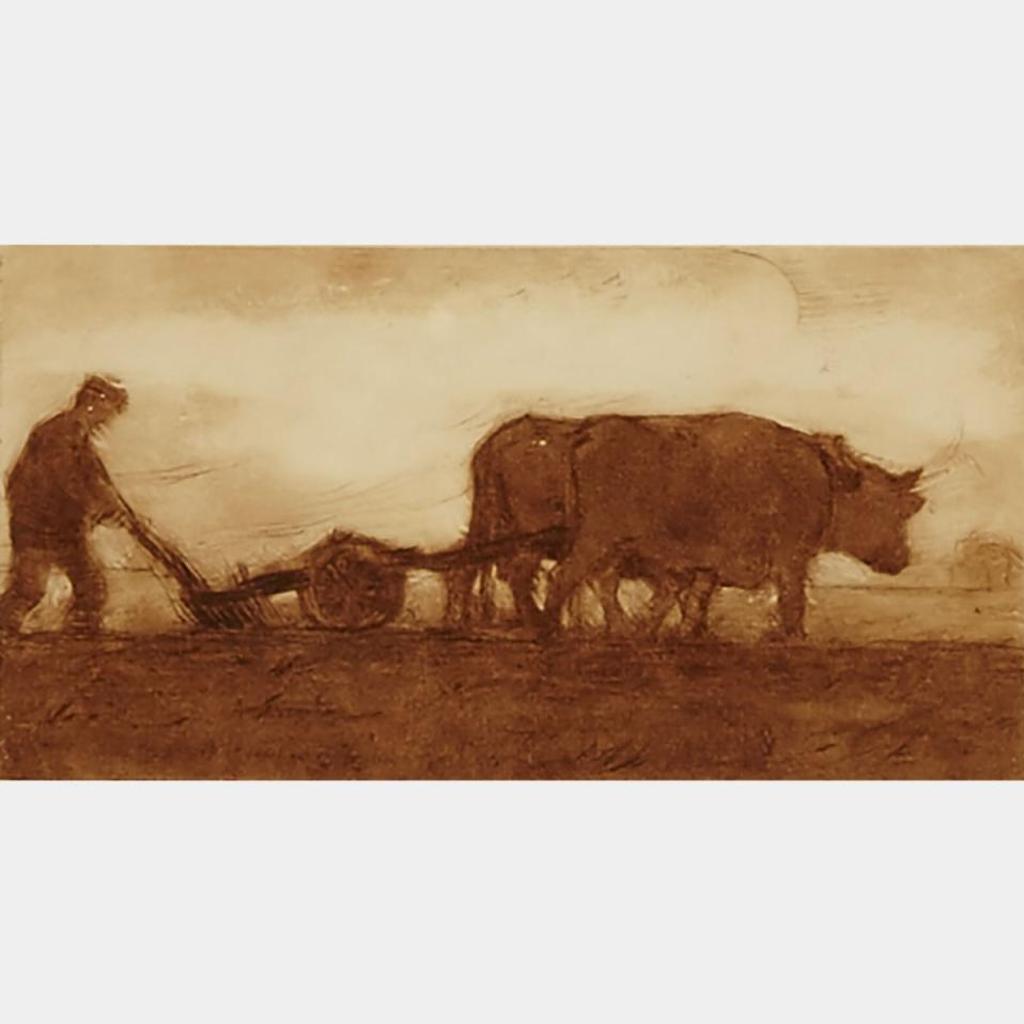 Clarence Alphonse Gagnon (1881-1942) - Oxen Ploughing