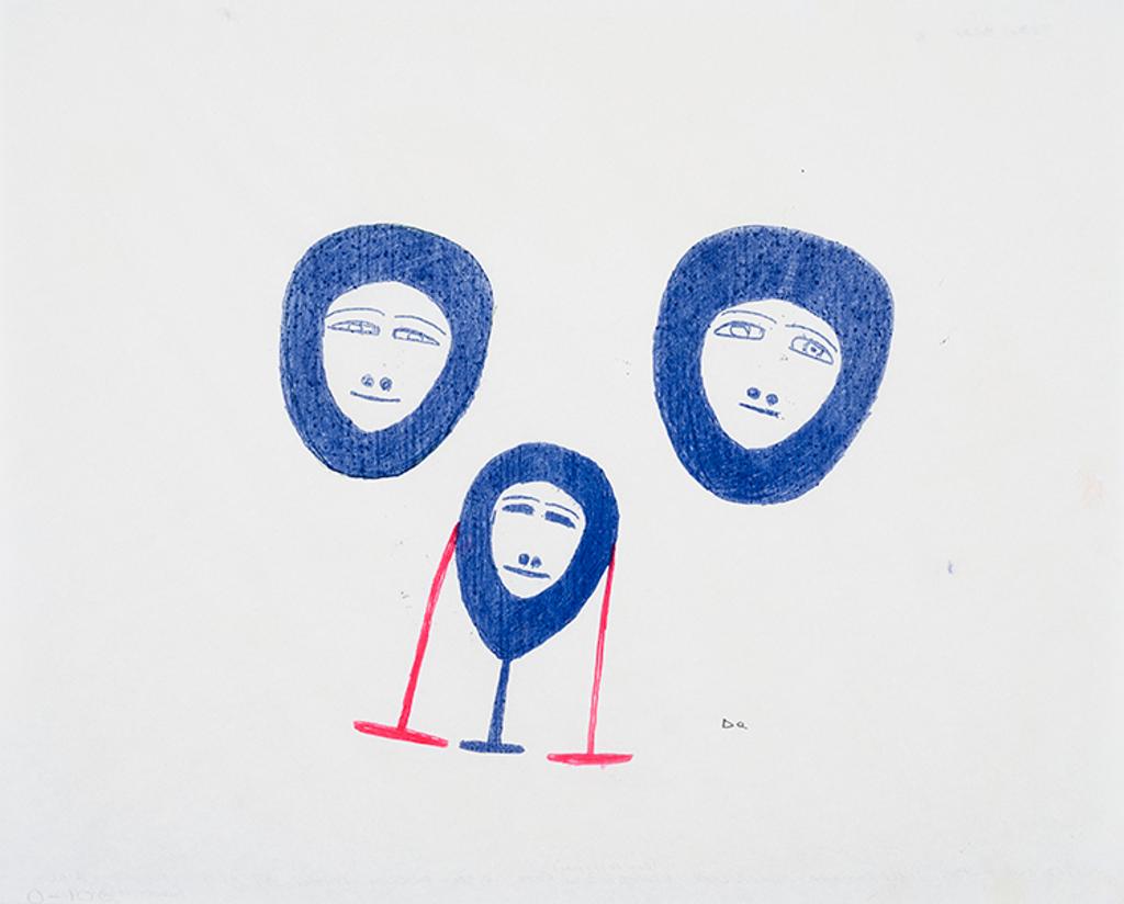 Jessie Oonark (1906-1985) - 3 Faces in Blue Ruff