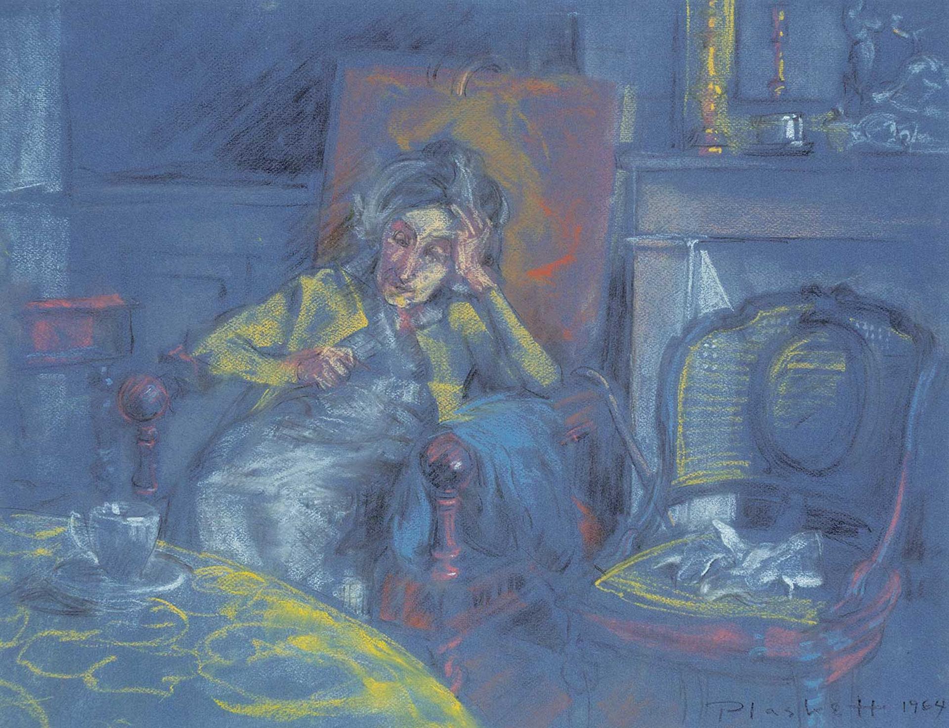 Joseph (Joe) Francis Plaskett (1918-2014) - Madame Debout Having Tea