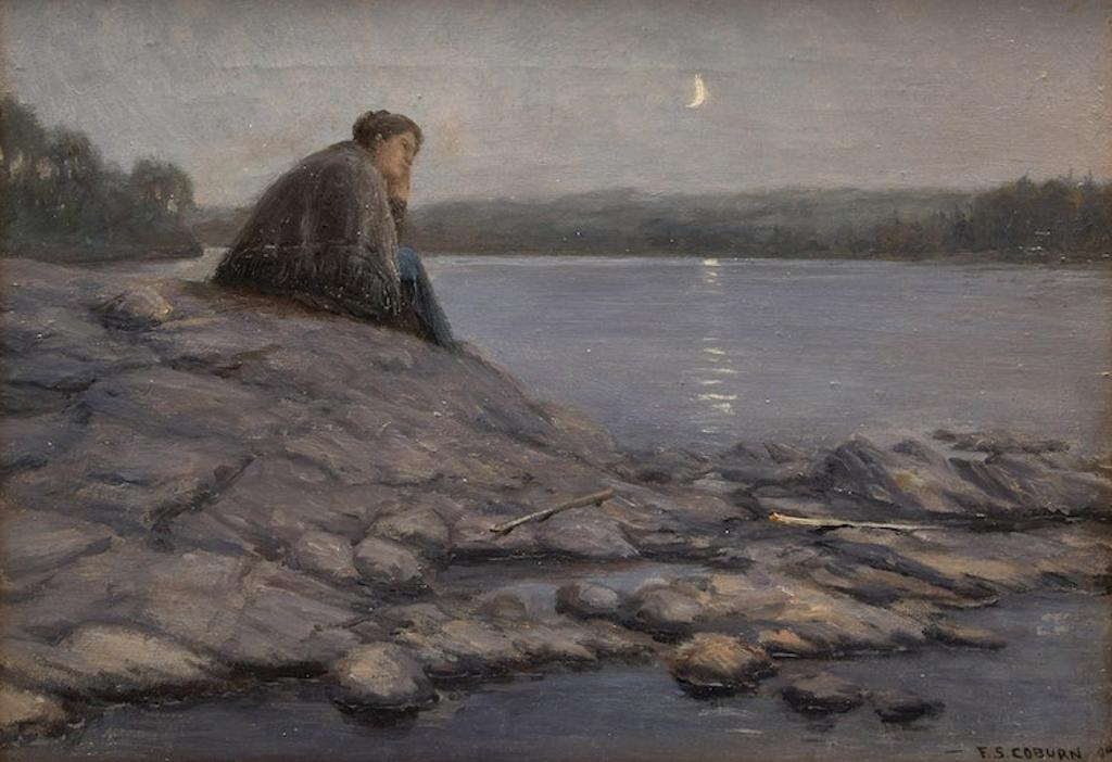 Frederick Simpson Coburn (1871-1960) - Nocturne with Woman on the Shore
