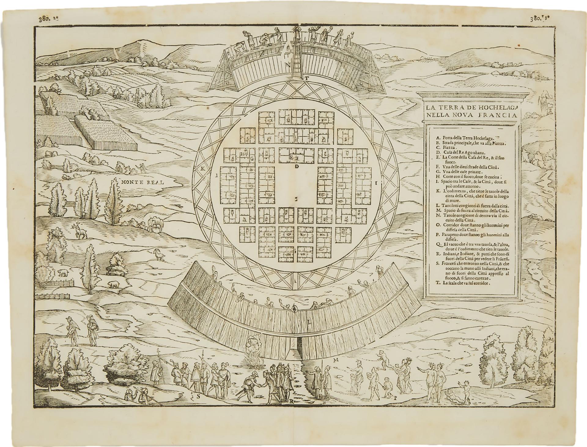 Giacomo Gastaldi - La Terra De Hochelaga Nella Nova Francia, 1565