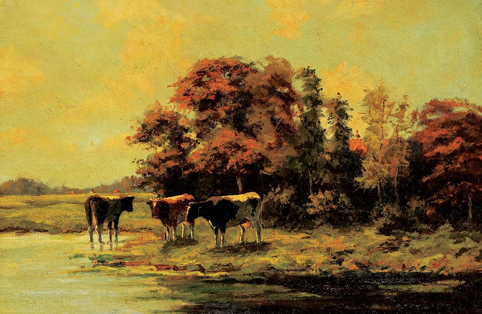 Hendrik Johannes Duiverman - Untitled - Cows at Pasture