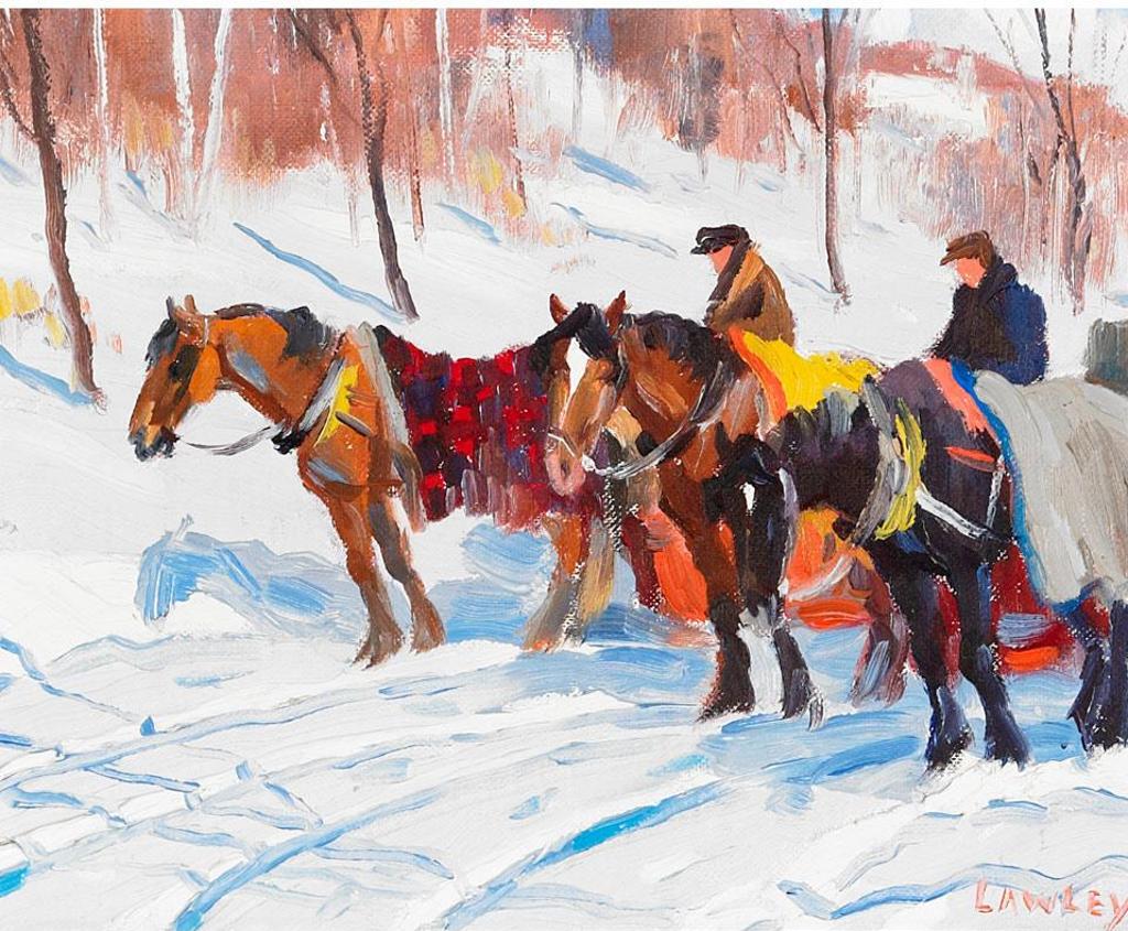 John Douglas Lawley (1906-1971) - Horses At Rest On Mount Royal