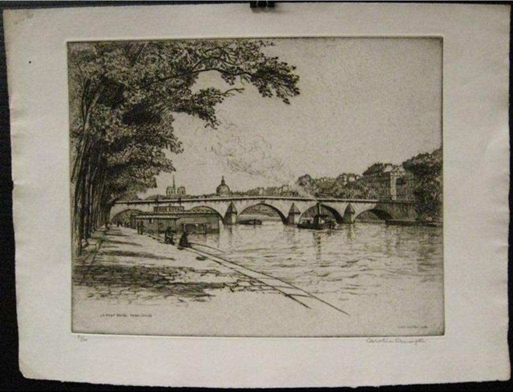 Caroline Helena Armington (1875-1939) - Le Pont Royal, Paris (No.2); Le Pont St. Michel Et Notre Dame De Paris; Le Pont Royal Et La Cite, Paris