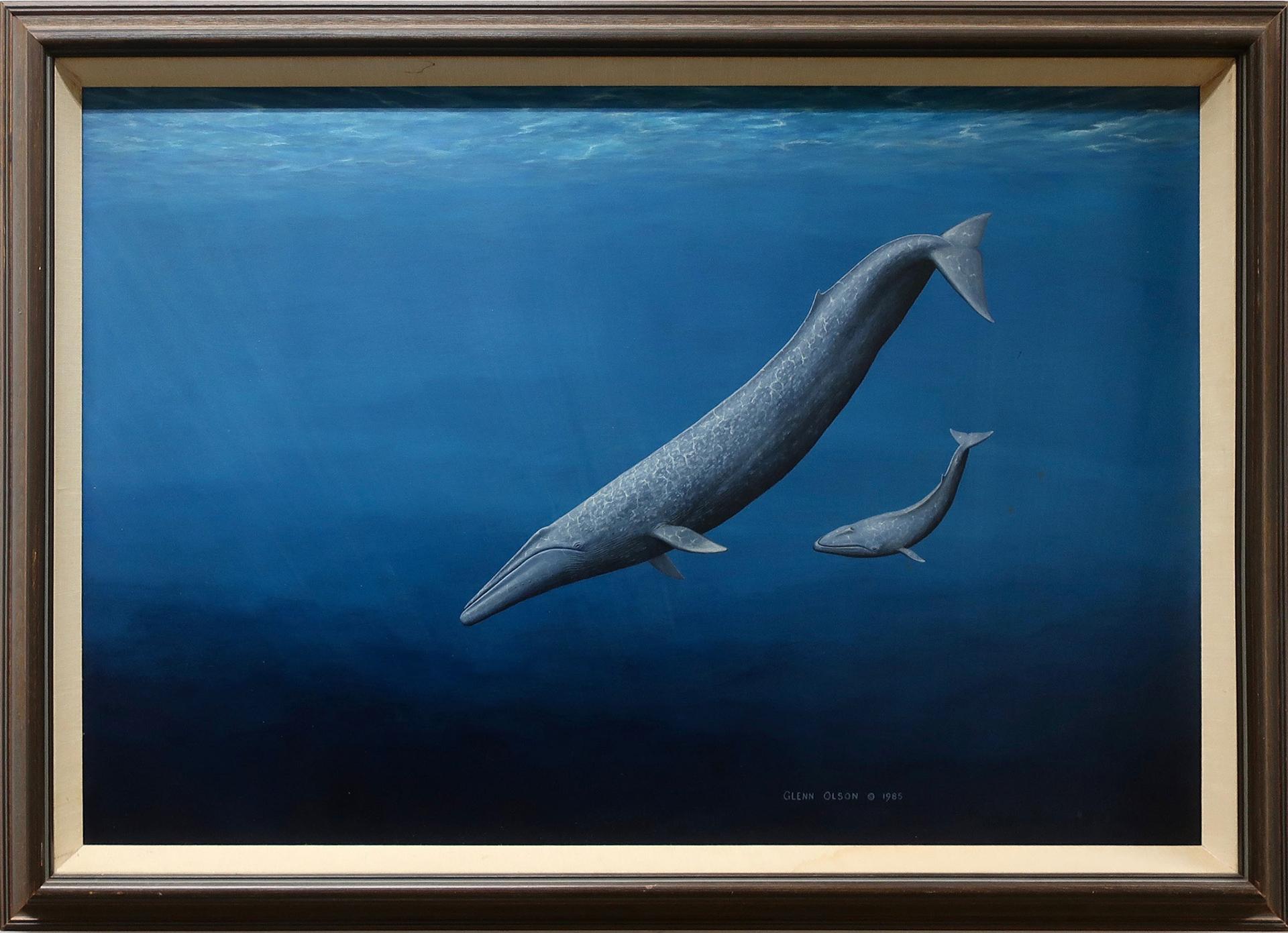 Glenn Olson (1945) - Untitled (Blue Whale With Calf)