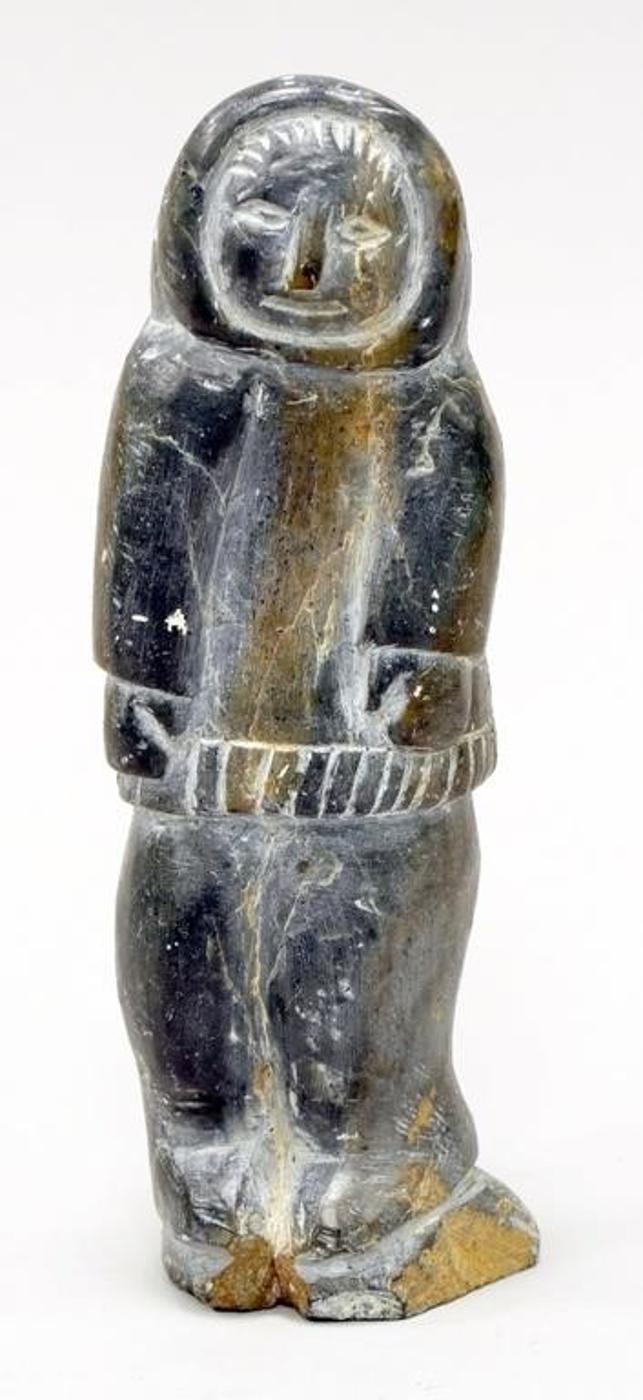 Mary Mina Kumarluk (1926) - Grey-brown stone carving of a Standing Woman