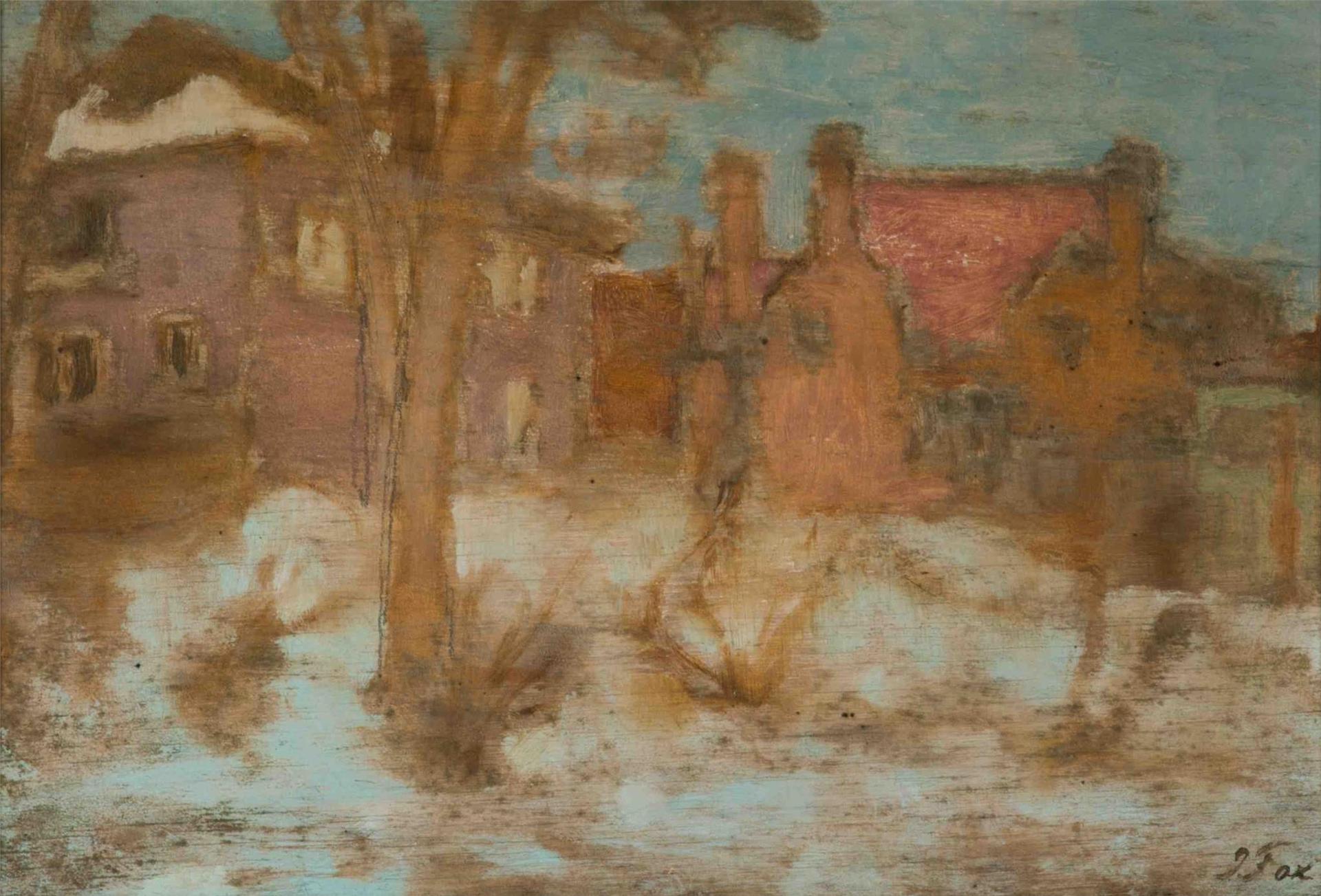 John Richard Fox (1927-2008) - Untitled (Houses in Winter)