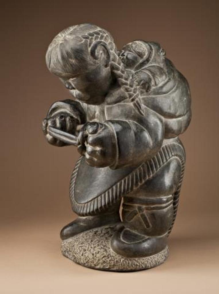 Johnny Inukpuk Jr. (1911-2007) - Mother and Child, Playing String Game
