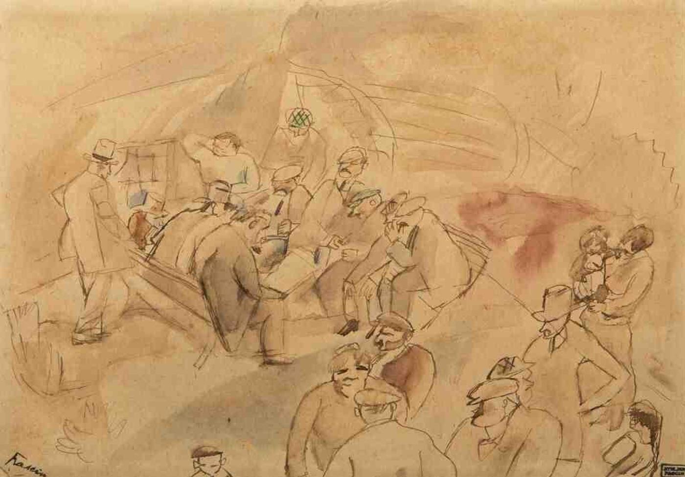 Jules Pascin (1885-1930) - Quartier Europeen (c. 1917)