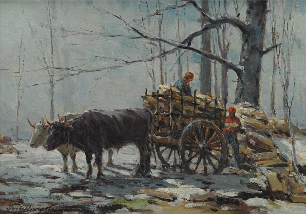 Farquhar Mcgillivray Strachan Stewart Knowles (1859-1932) - Loading The Wagon, Winter