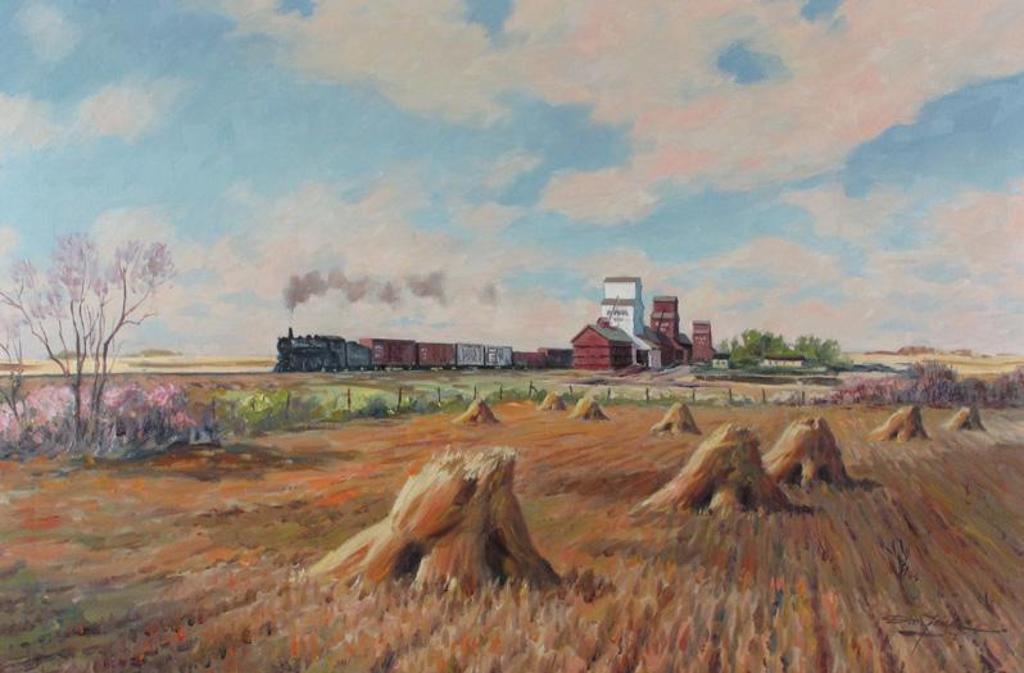 Don Frache (1919-1994) - Freight Train (Barnwell, Alberta); 1972