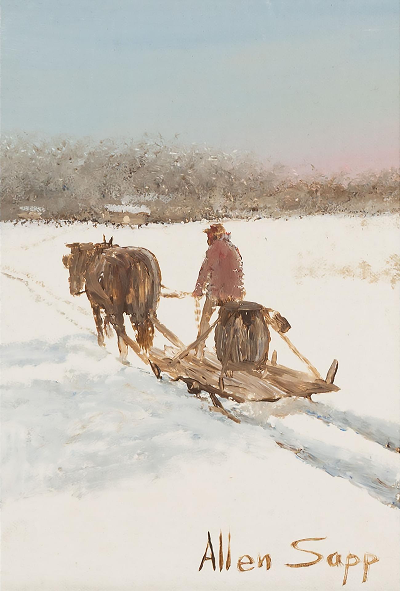 Allen Fredrick Sapp (1929-2015) - Untitled (Ploughing In The Snow)