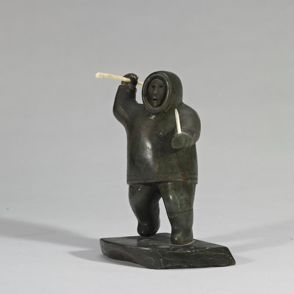 Akeeaktashuk (1898-1954) - Hunter With  Knife Hurling A Harpoon