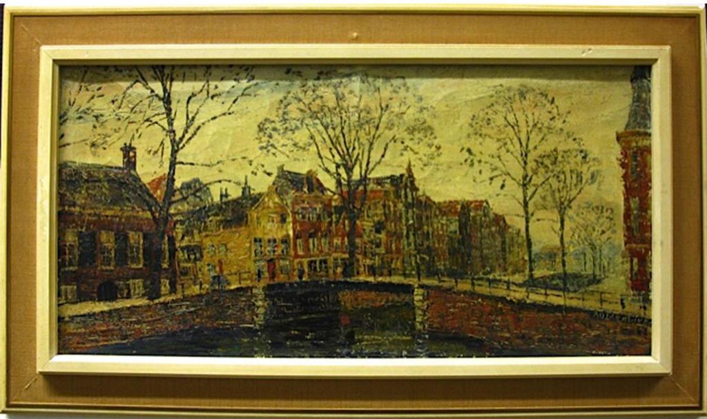 Arnoldus Oldenhave (1905) - Bridge Over Canal - Amsterdam (Two Different Angles)