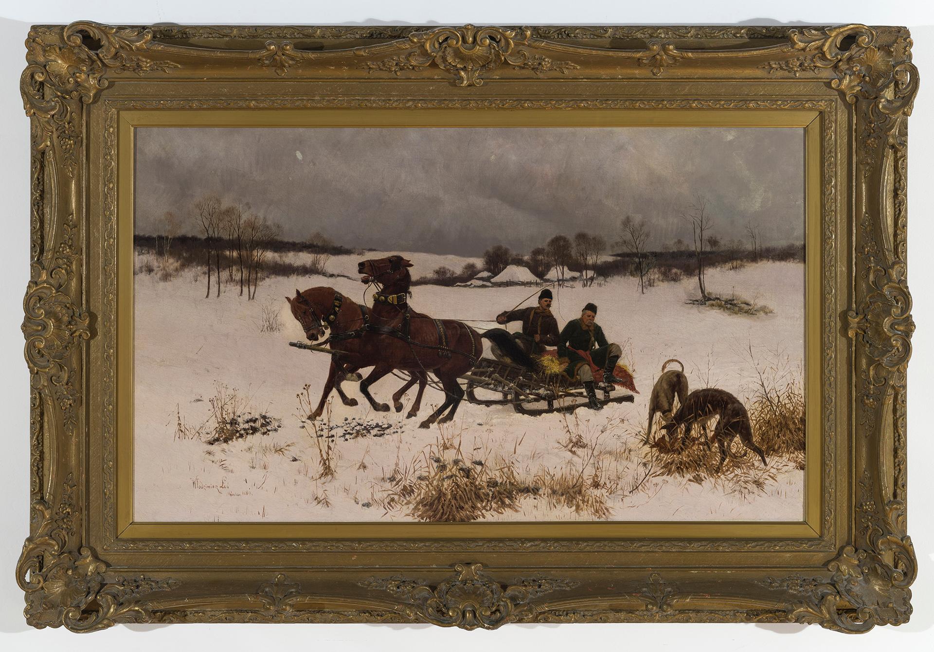 LOS Wlodzimierz - Promenade en traîneau / Winter Scene, 1884