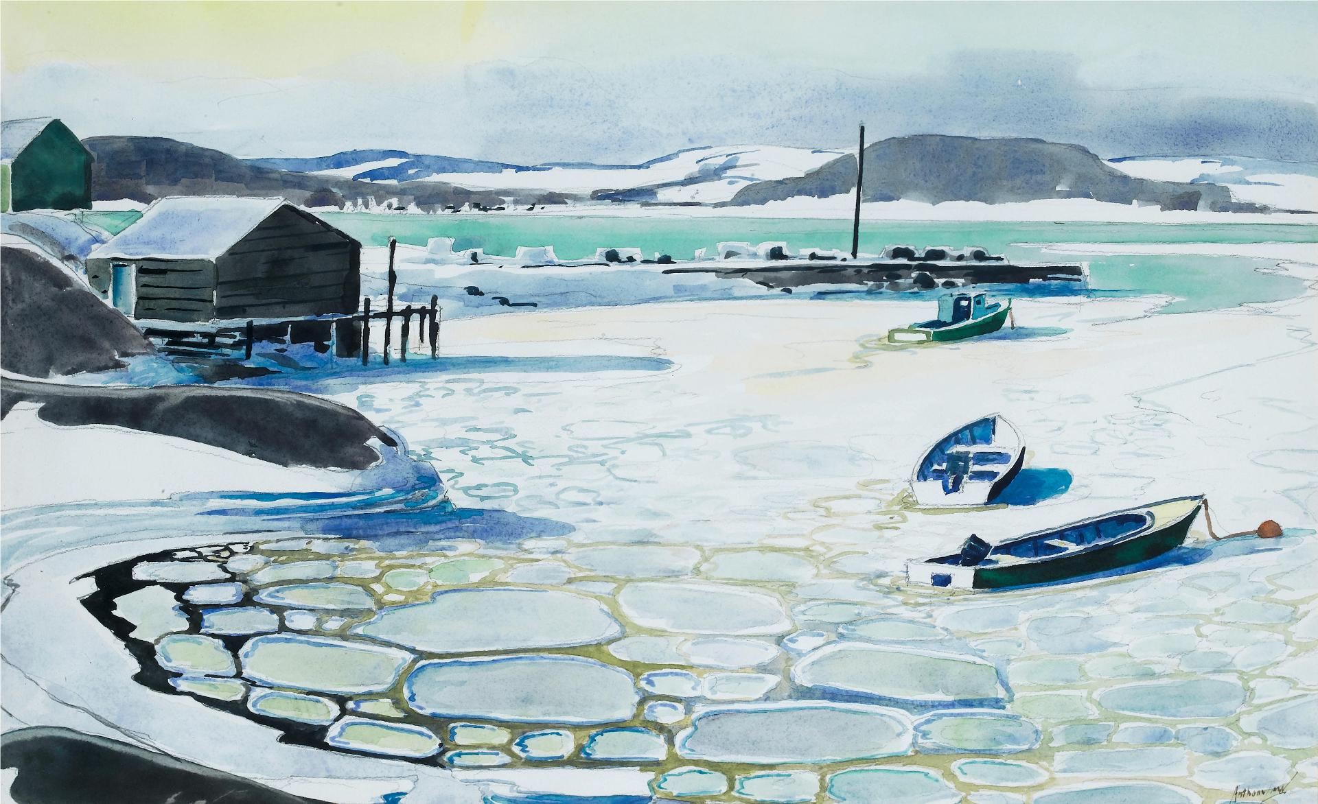 Anthony Law (1916-1996) - Ice-bound, Blue rocks, Lunenburg Co.