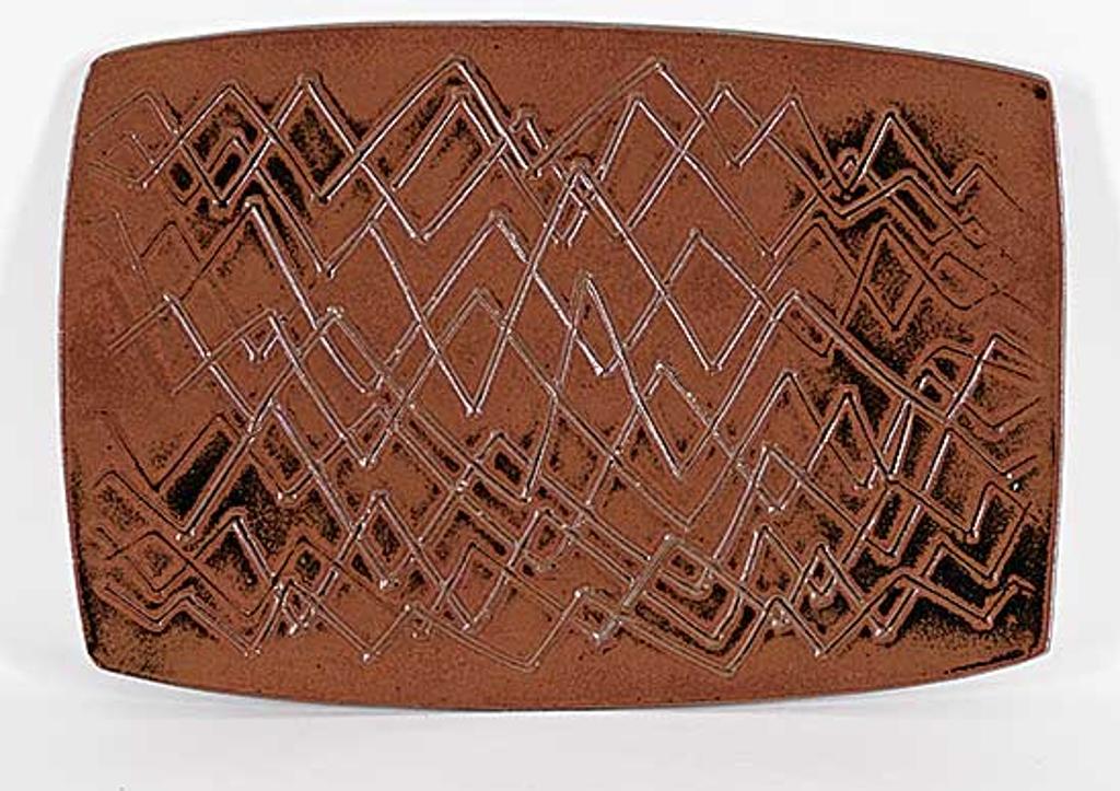 Luke Orton Lindoe (1913-1998) - Untitled - Brown Zig Zag Platter