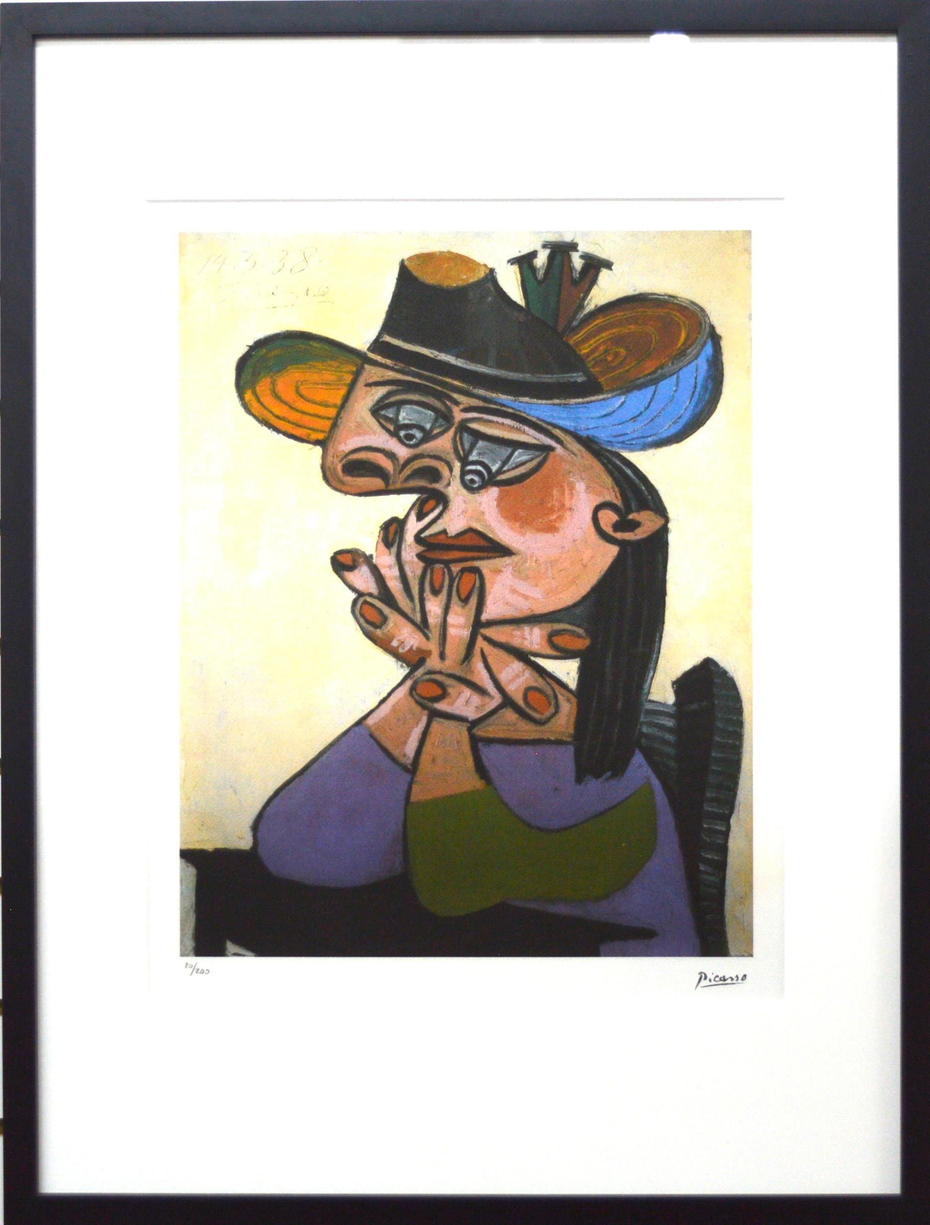 Pablo Ruiz Picasso (1881-1973) - Femme Assise avec Chapeau Bleu
