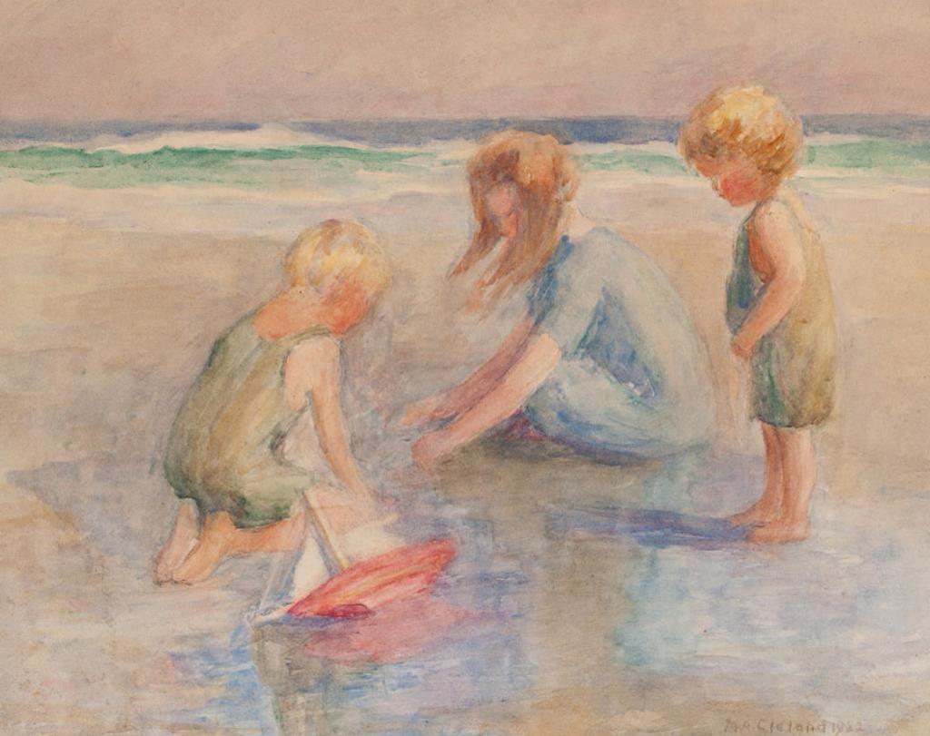 Mary Alberta Cleland (1876-1960) - Playtime at the Beach