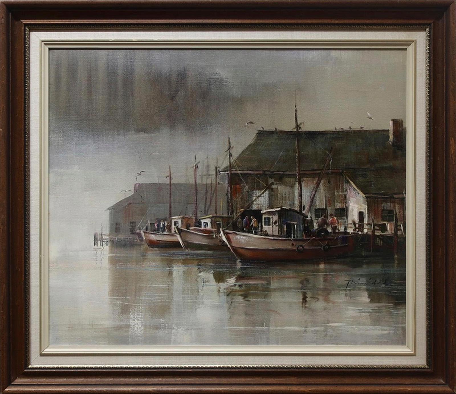 José Trinidad (1929) - Untitled (Busy Wharf)