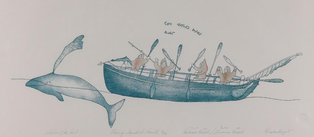 Pauloosie Karpik (1911-1988) - Whalers of the Past; 1985