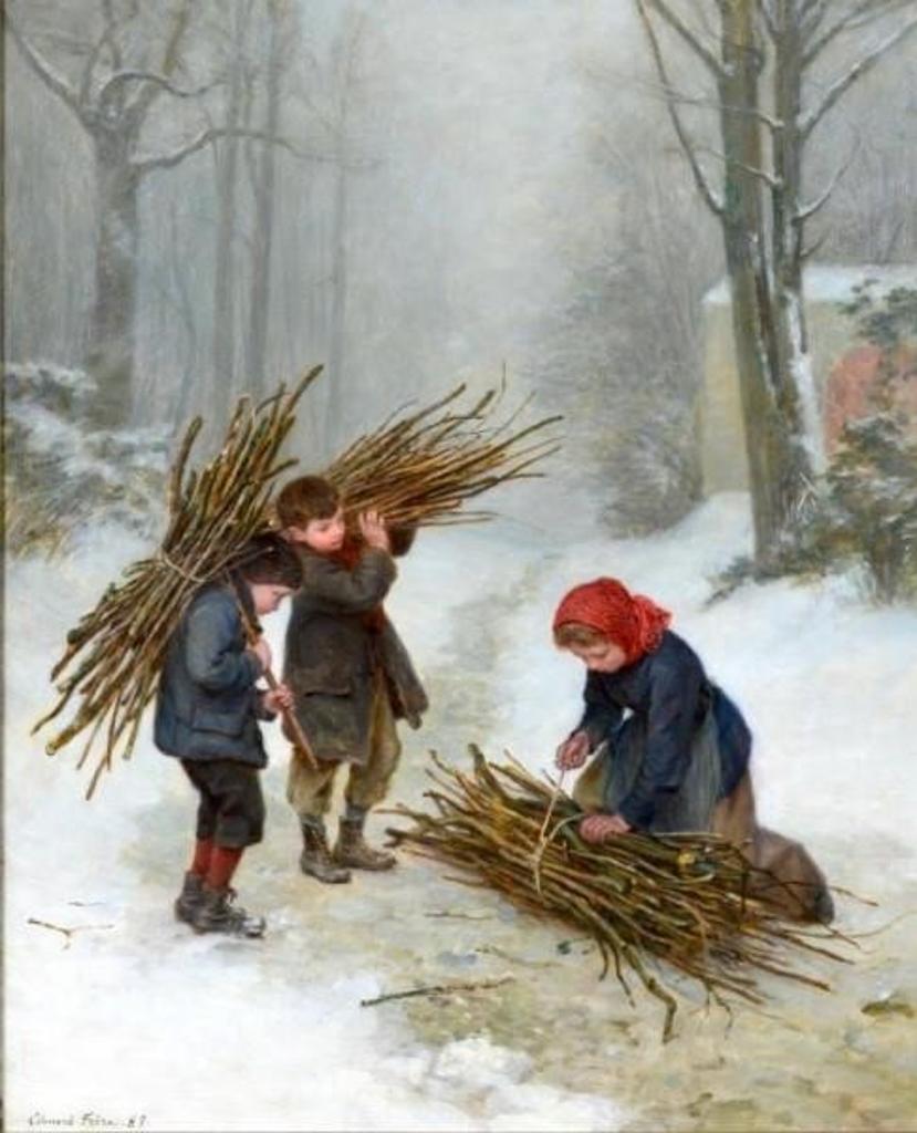 Charles Edouard Frere (1837-1894) - Children Gathering Fire Wood