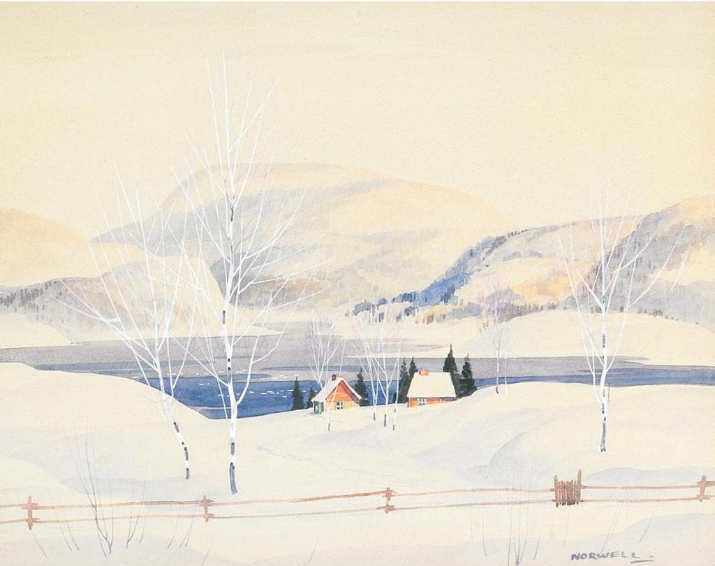 Graham Norble Norwell (1901-1967) - Lake And Houses In Winter