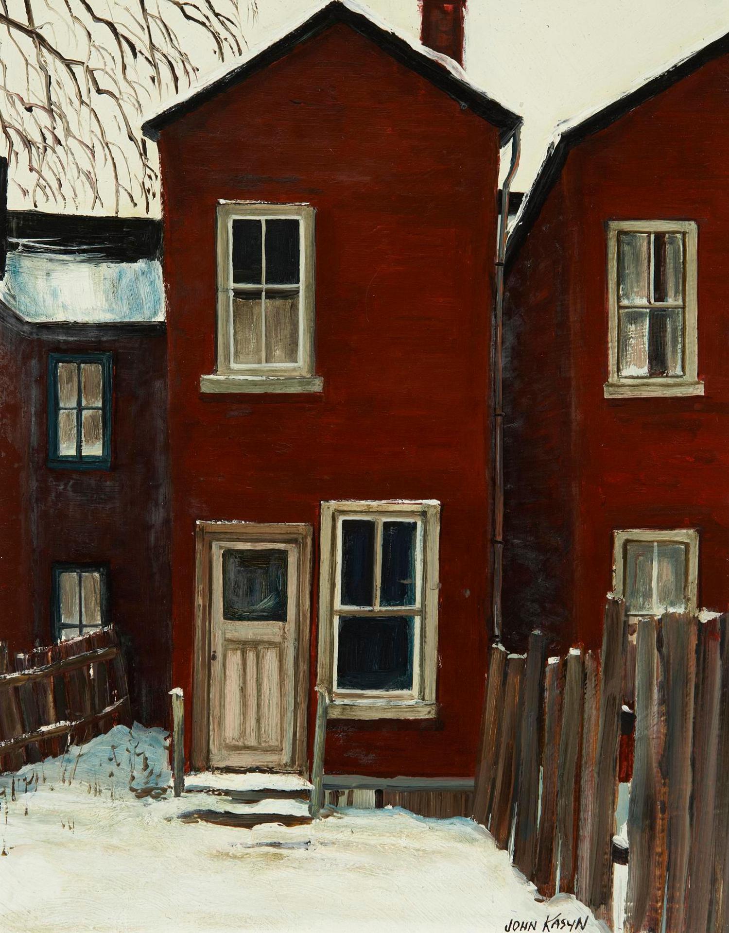 John Kasyn (1926-2008) - End of Bright Alley and Old House on Grange Ave.
