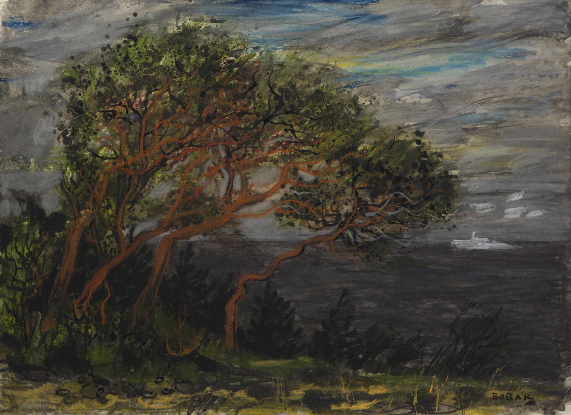 Bruno Joseph Bobak (1923-2012) - Arbutus Trees (Galiano Island), n.d.