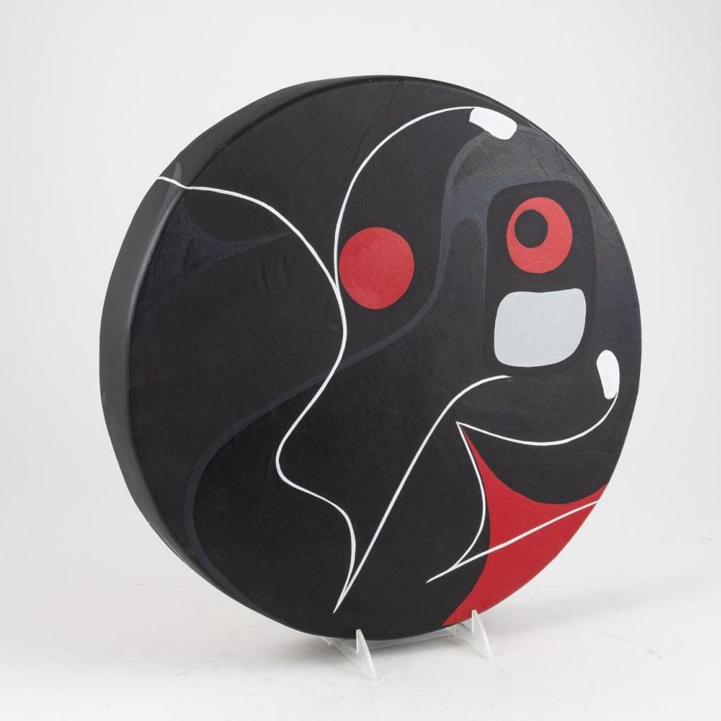 Sonny Assu (1975) - a hand painted drum titled (Red)iscovery