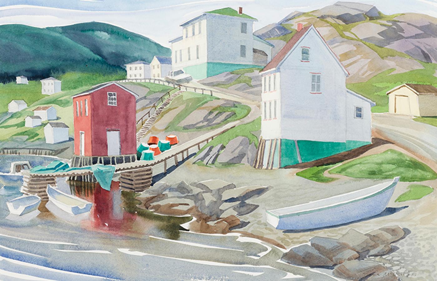 Doris Jean McCarthy (1910-2010) - Houses on The Neck (2nd version)