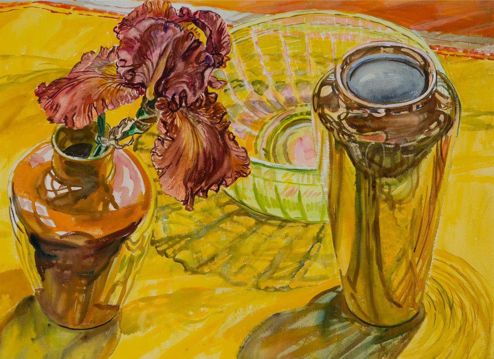 Janet Fish (1938) - Iris With Gold Vase, 1987