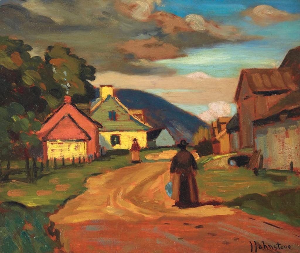 John Young Johnstone (1887-1930) - Village Scene, St. Joachim, Quebec